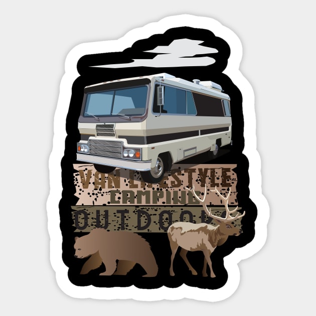 Van Lifestyle camping Sticker by mypointink